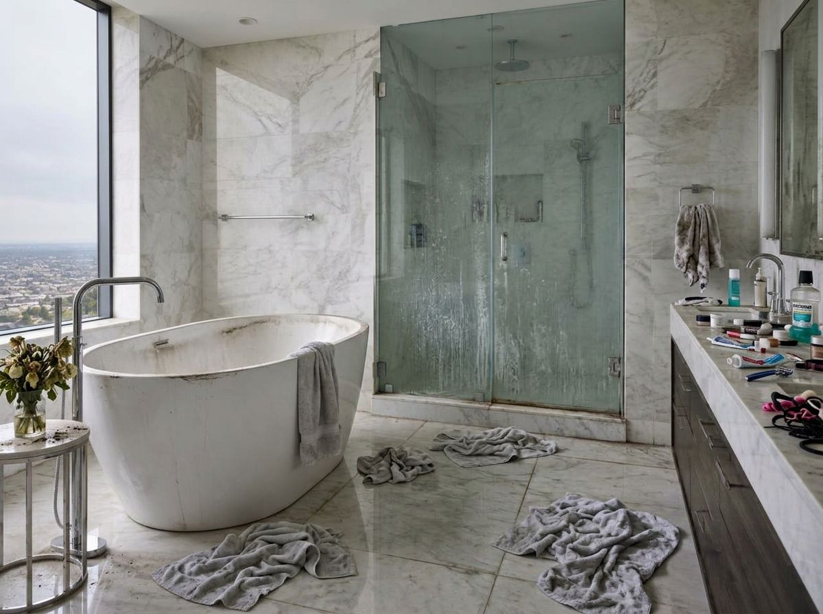 Primary bathroom before cleaning